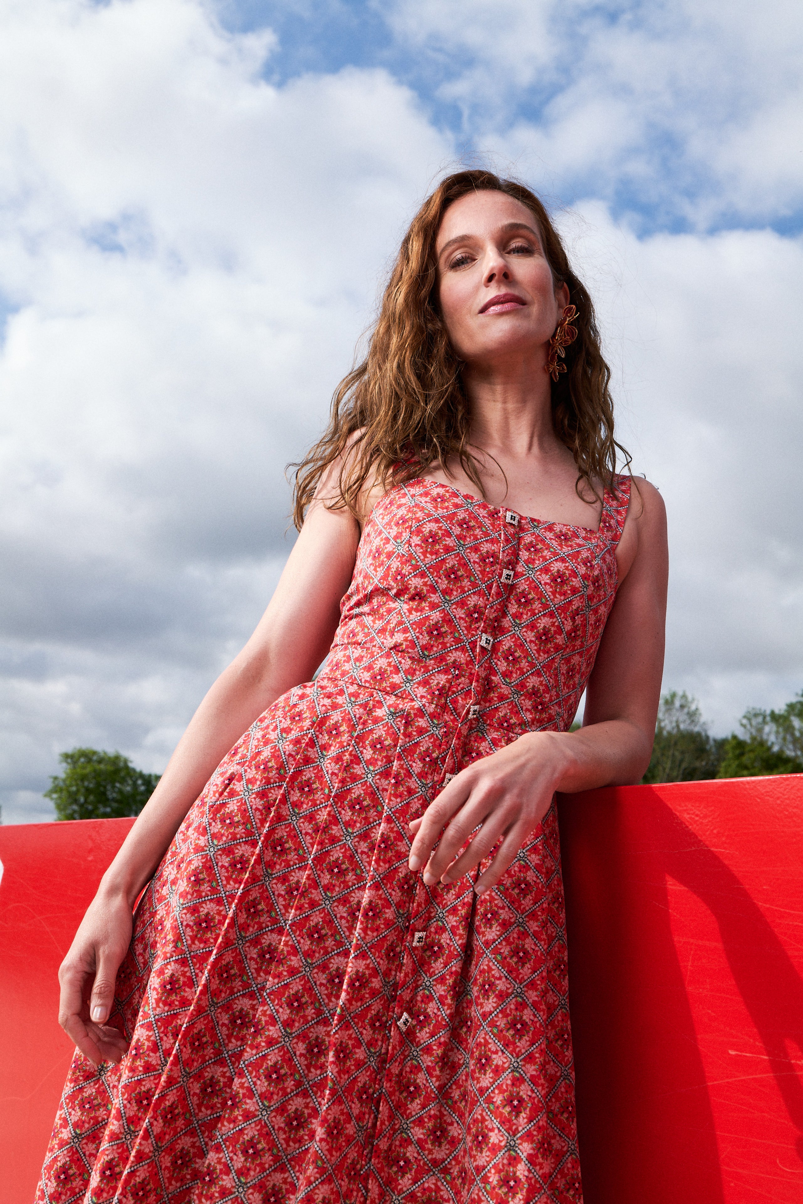 Robe Dolce Vita Rouge 100 coton Fabrique en France Syraecuse Paris Syraecuse